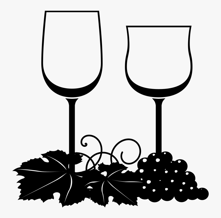 Wine Svg Clip Arts - Wine Clipart Black And White, HD Png Downloa...
