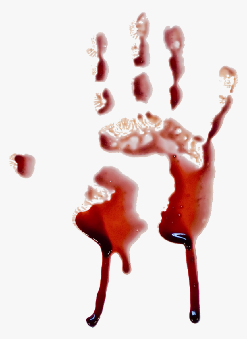 Handprint Blood Dripping Transparent Background - Transparent Background Blood Hand Png, Png Download, Free Download