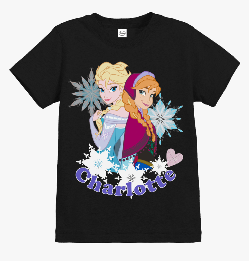 Official Girls Disney Frozen Elsa & Anna Personalised - Op Telic T Shirt, HD Png Download, Free Download