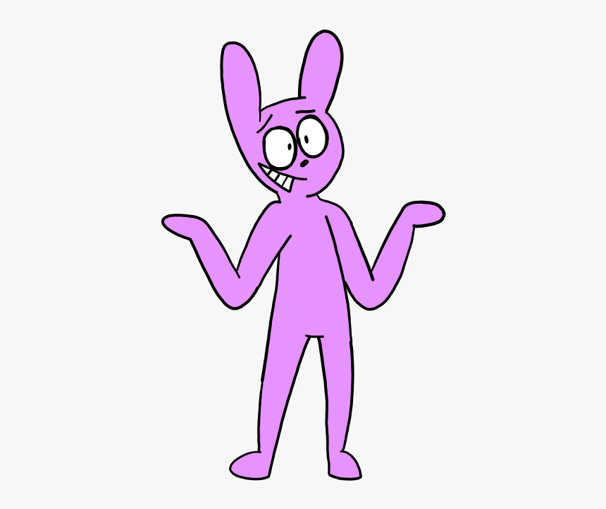 A Quick Shitty Drawing Of A Shrugging Bunny, Nuff Said - Cartoon, HD Png Download, Free Download