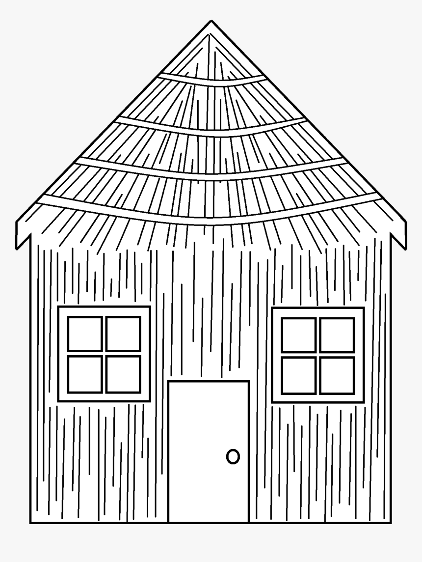 Houses Clipart Three Little Pig - House Three Little Pigs Drawing, HD Png Download, Free Download