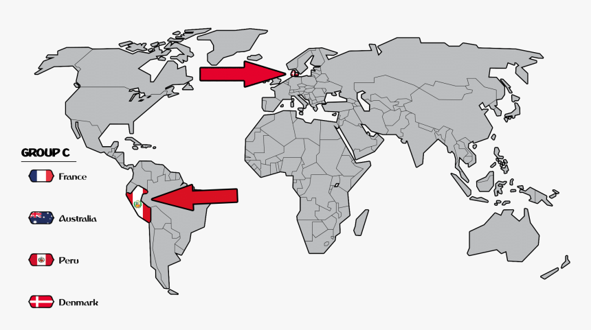 Both Teams Have Four Appearances In The World Cup With - Simple World Map Png, Transparent Png, Free Download