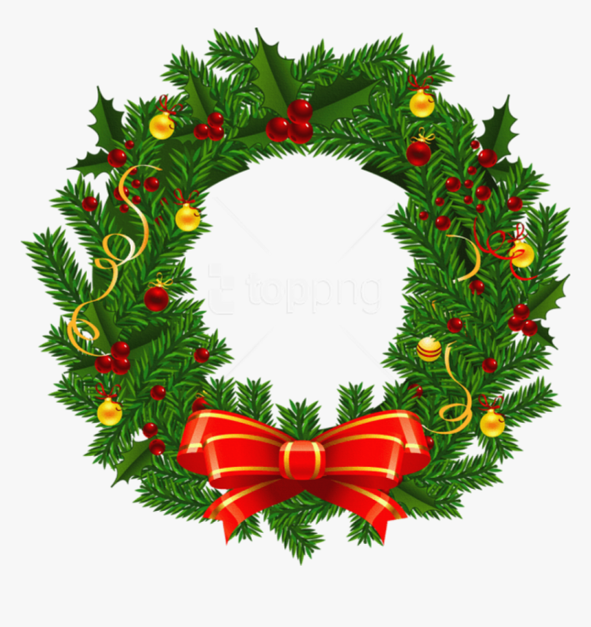 Free Png Large Transparent Christmas Wreath Png - Christmas Wreath Clipart Png, Png Download, Free Download