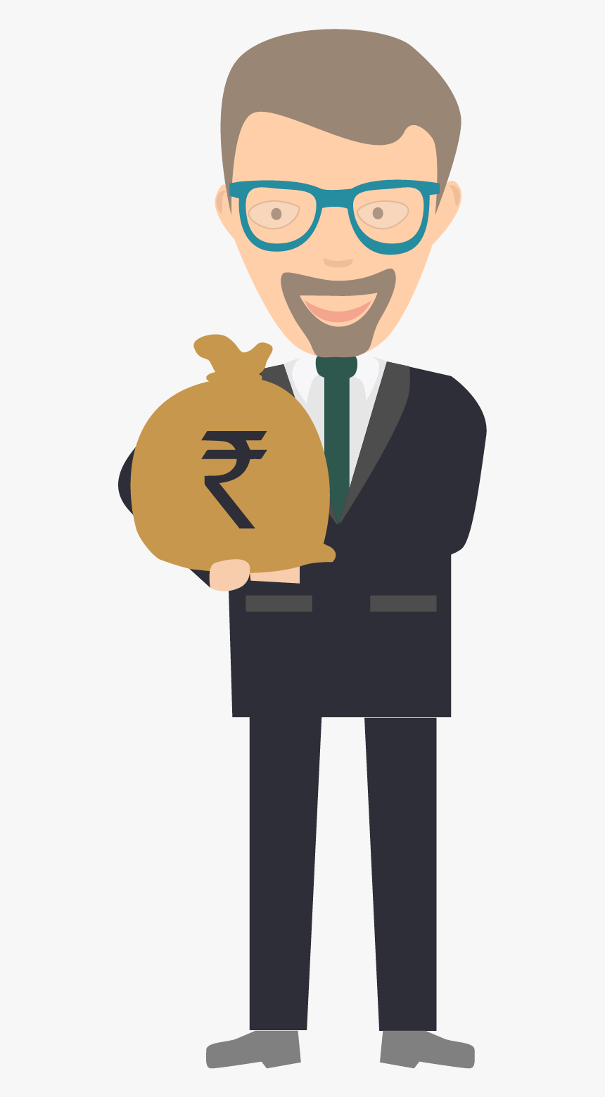 Image Result For Business Person Saves Money Icon Png - Bank Man Cartoon, Transparent Png, Free Download