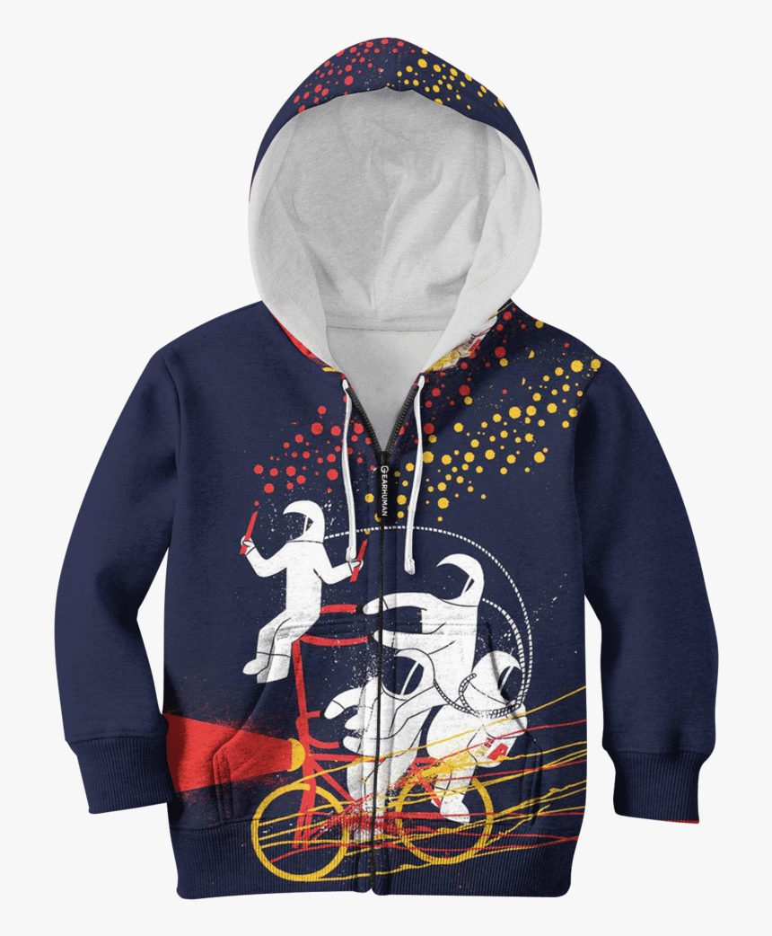 Astronauts Are Riding Bicycle Kid Custom Hoodies T-shirt - Hoodie, HD Png Download, Free Download