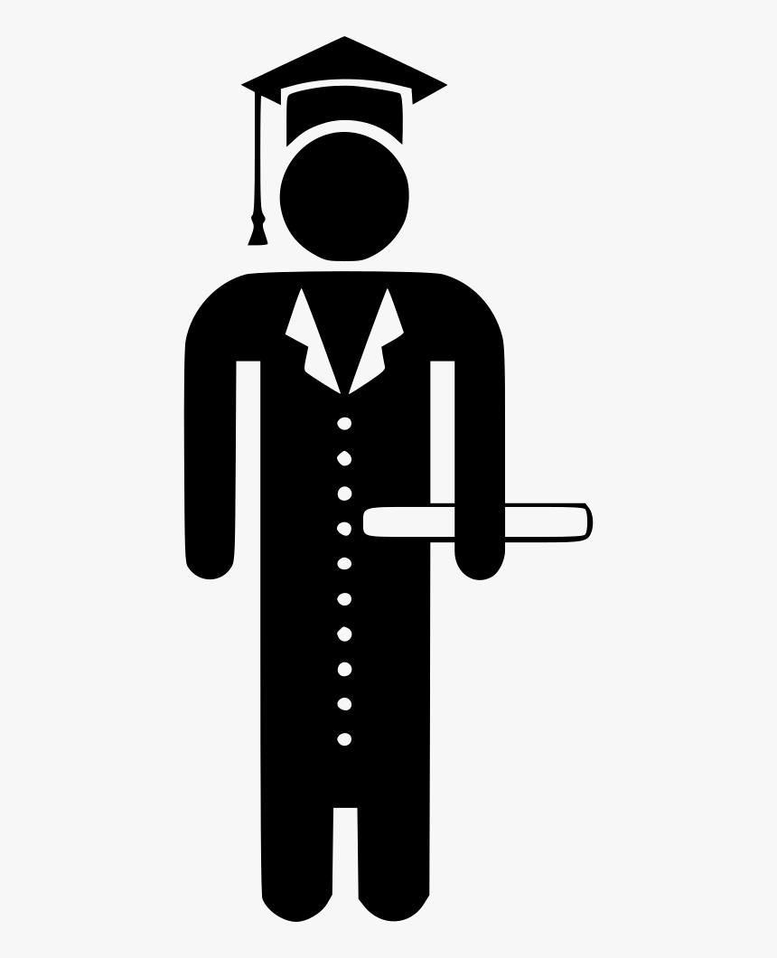 Man Woman Person Graduation - Men And Women Graduates Black Icon Transparent, HD Png Download, Free Download