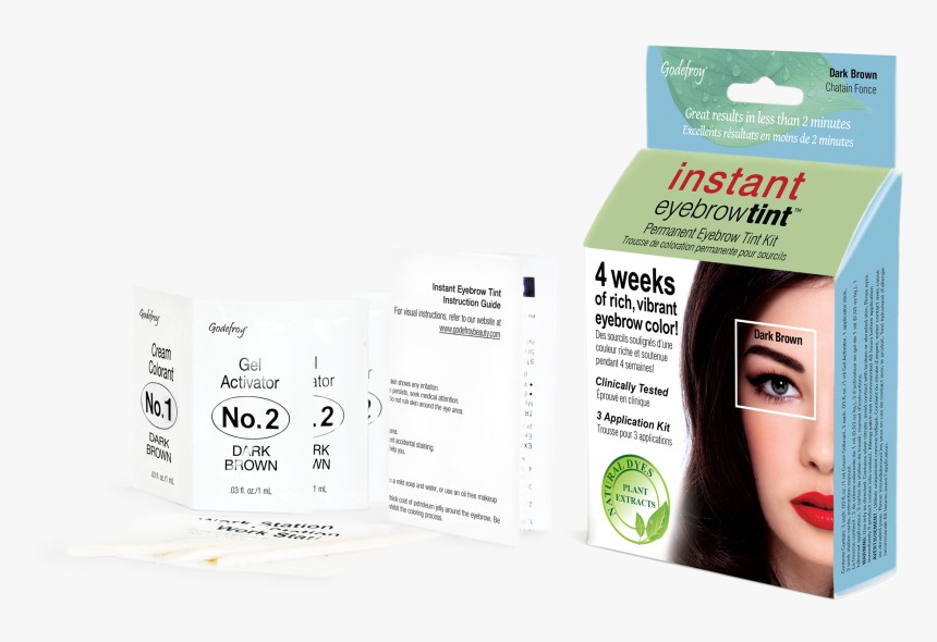 Godefroy Instant Eyebrow Tint, 3 Application Kit, Dark - Eye Liner, HD Png Download, Free Download