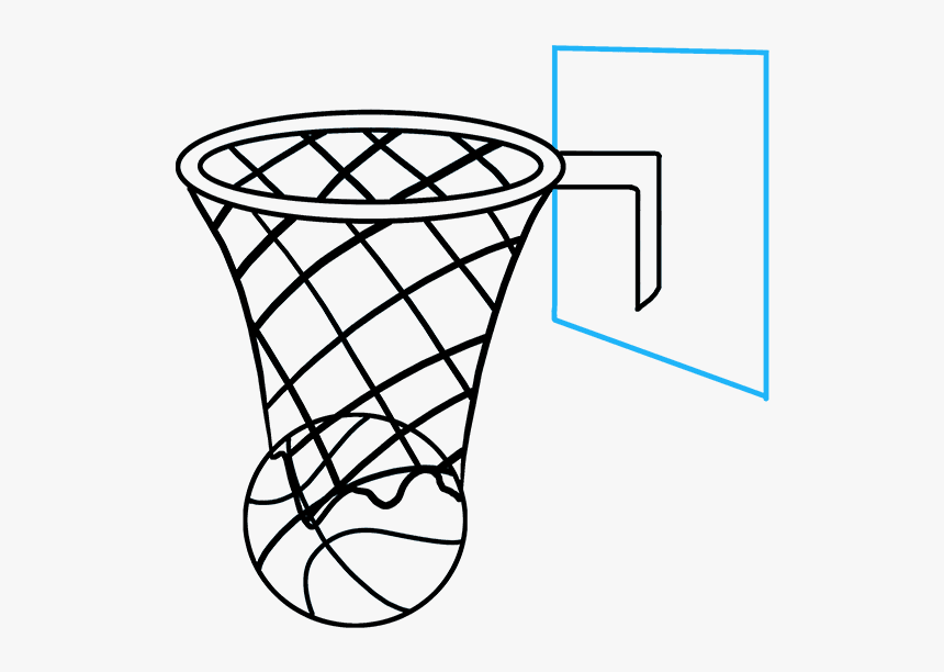 Basketball Hoop Drawing Easy, HD Png Download, Free Download