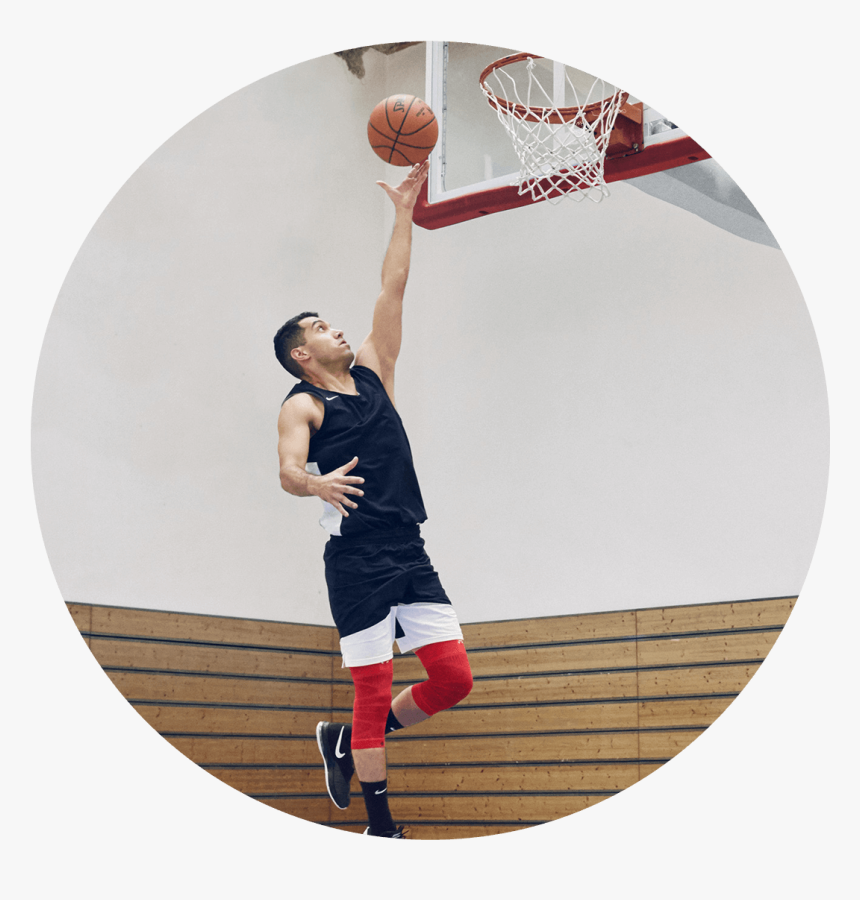 Bauerfeind Sports Knee Compression Nba Action Shot - Slam Dunk, HD Png Download, Free Download