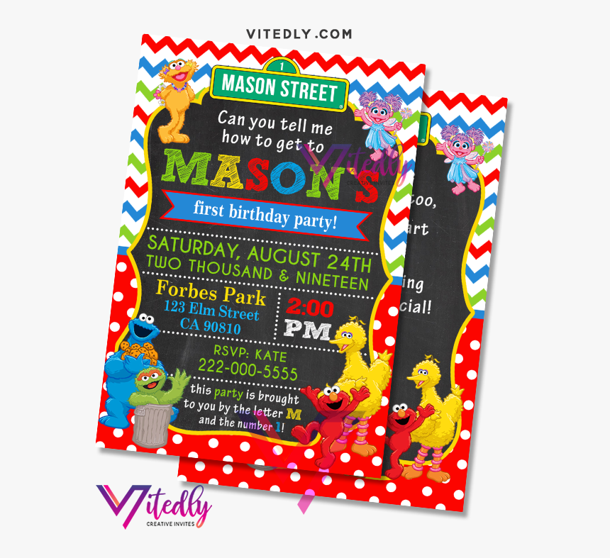 Sesame Street Invitation - Sesame Street Sign, HD Png Download, Free Download
