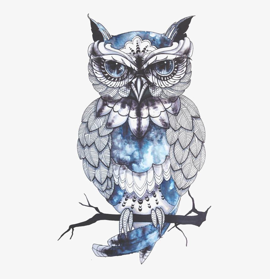 Owl Little Tattoo Flash Idea Cartoon Clipart - Owl Artwork Png, Transparent Png, Free Download