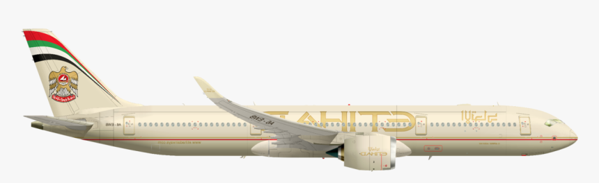 A350xwb-941 Etihad Airways Flipped - Etihad Airways Png, Transparent Png, Free Download