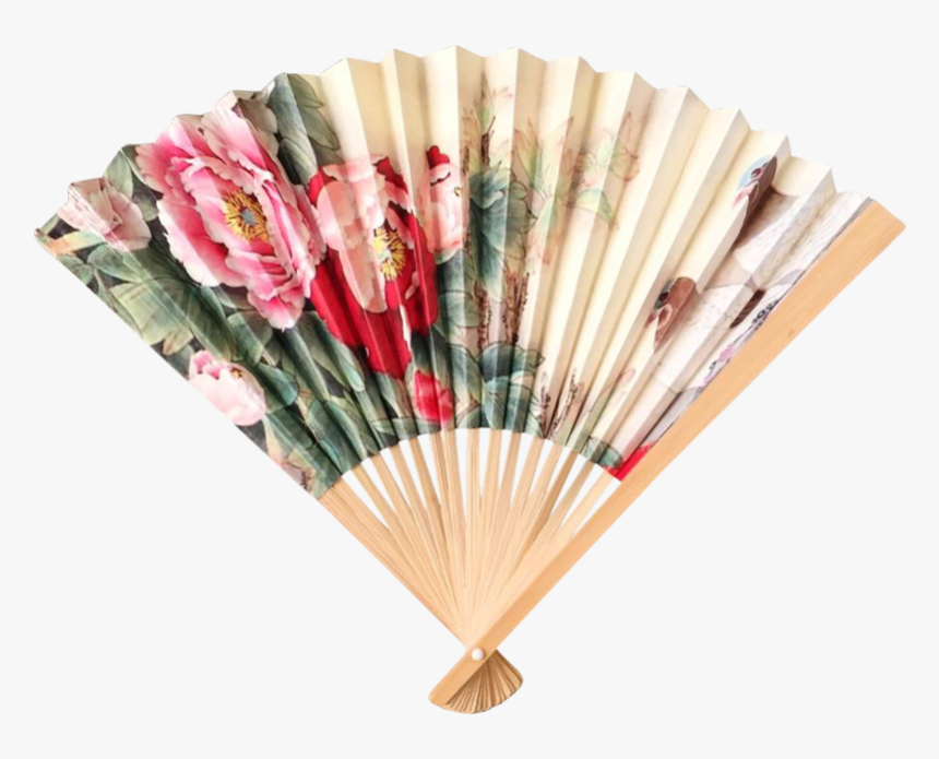 Vintage Bamboo Hand Fan With - Paper, HD Png Download, Free Download
