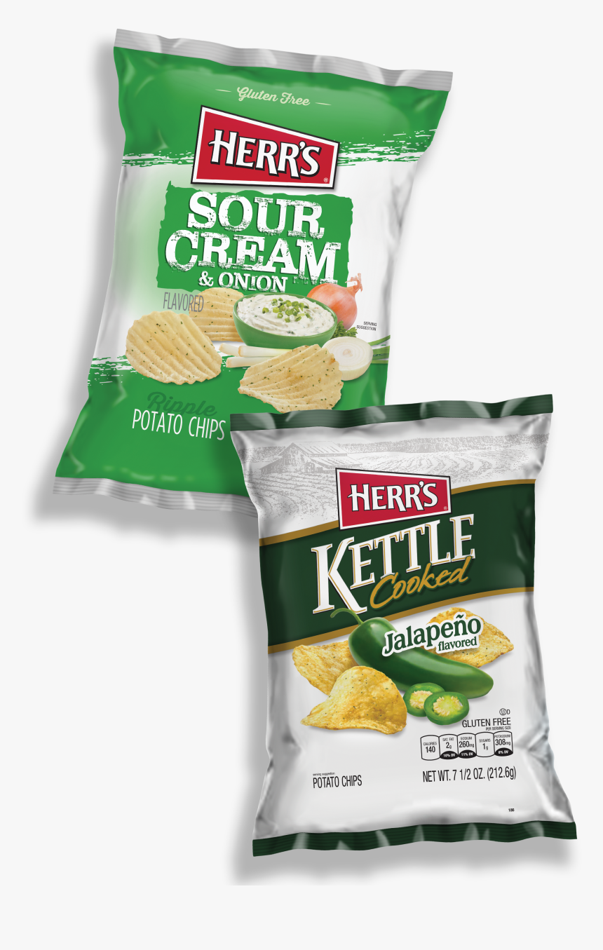 Bag Of Herr"s Baby Back Ribs Potato Chips And Herr"s - Herr's Kettle Cooked Chips, HD Png Download, Free Download