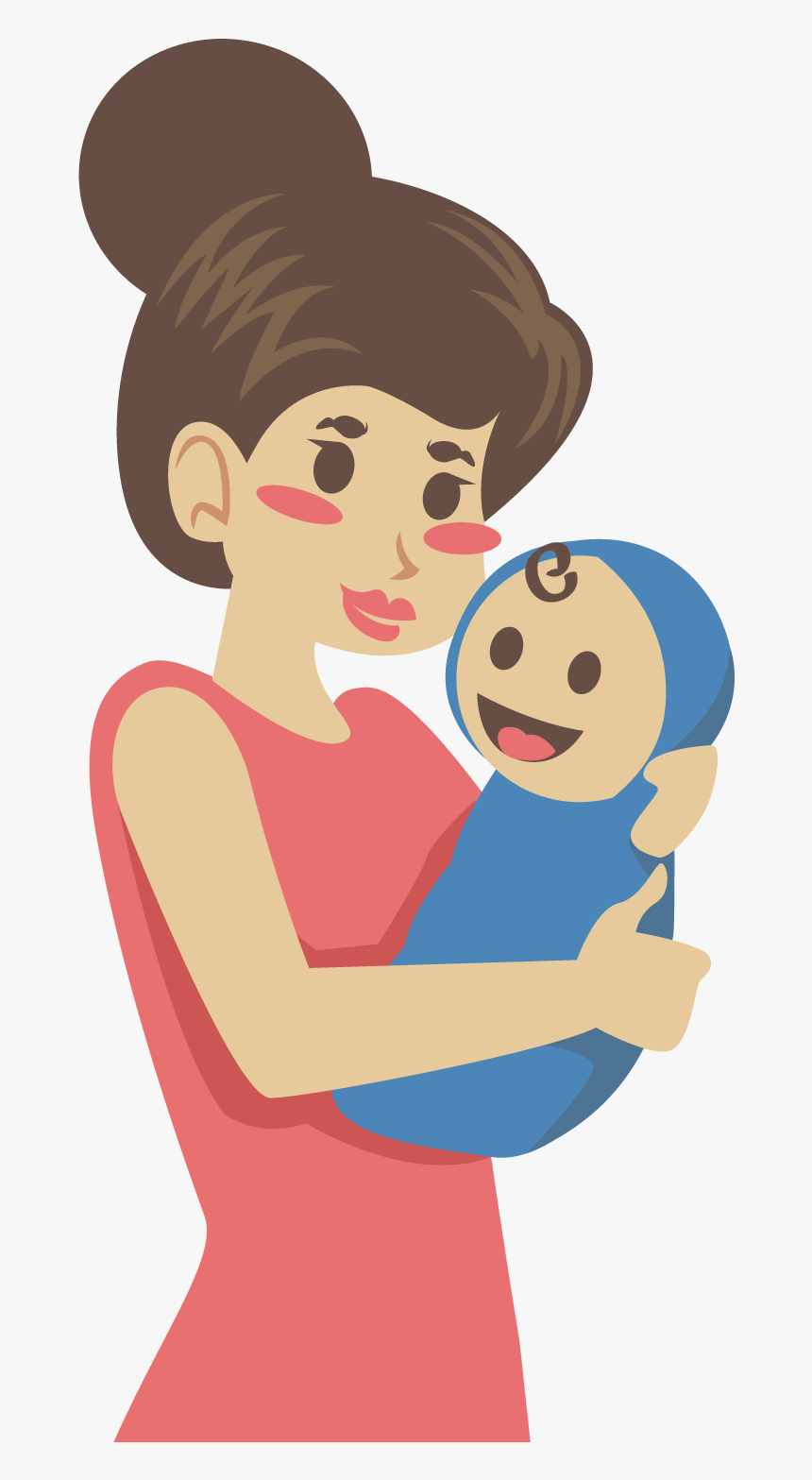 Mother Clip Art - Baby And Mom Cartoon, HD Png Download, Free Download