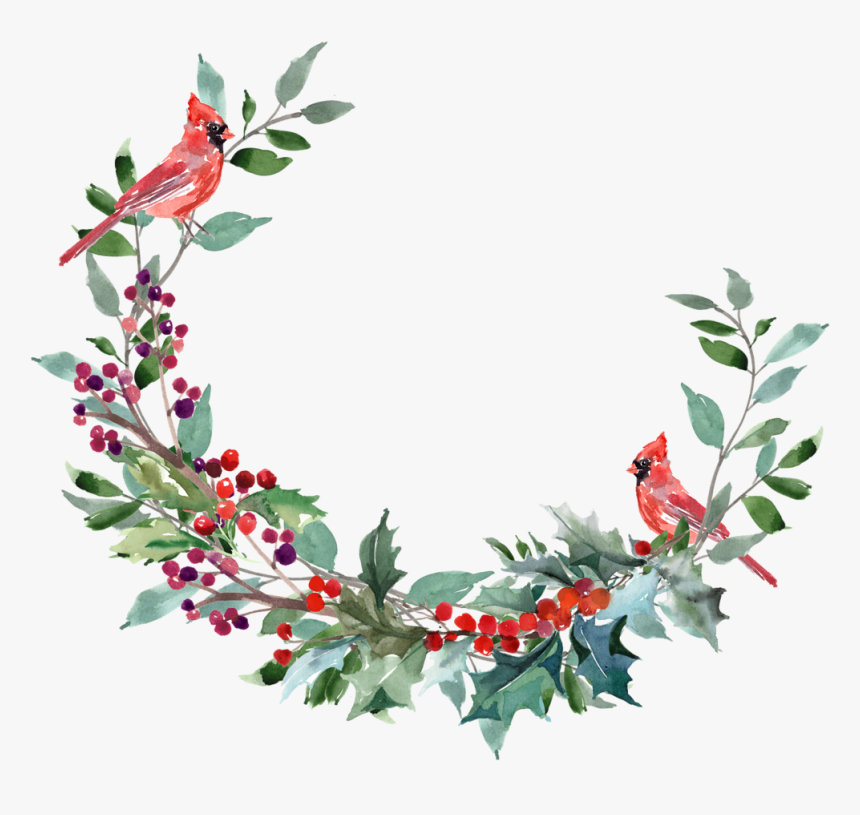 Transparent Watercolor Christmas Wreath Png - Watercolour Christmas Wreath Png, Png Download, Free Download