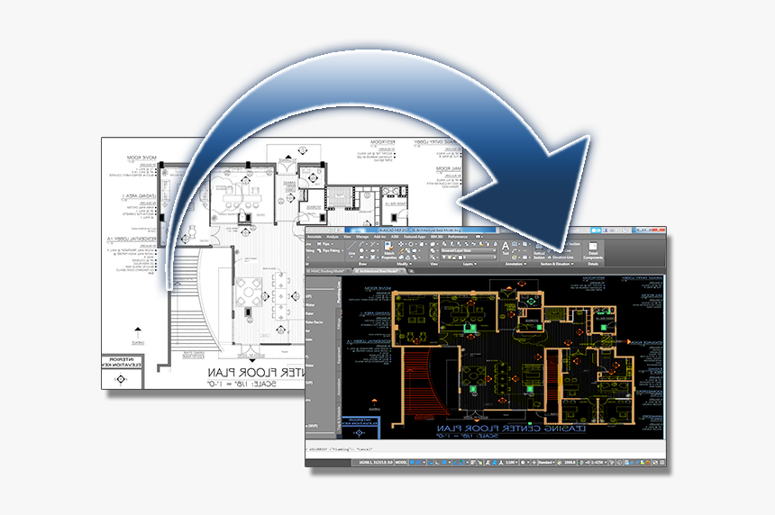 Image To Autocad Conversion - Convert 3d Model To 2d Drawing, HD Png Download, Free Download