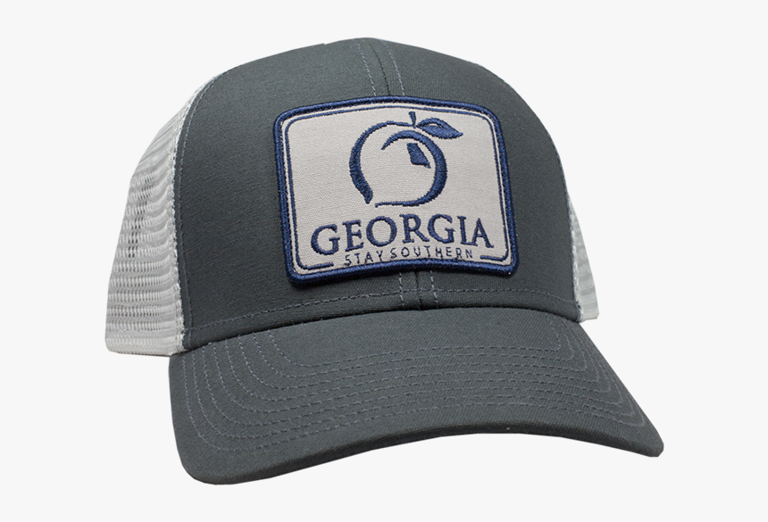 Georgia Patch Trucker Hat - Gray Georgia Peach Hat, HD Png Download, Free Download