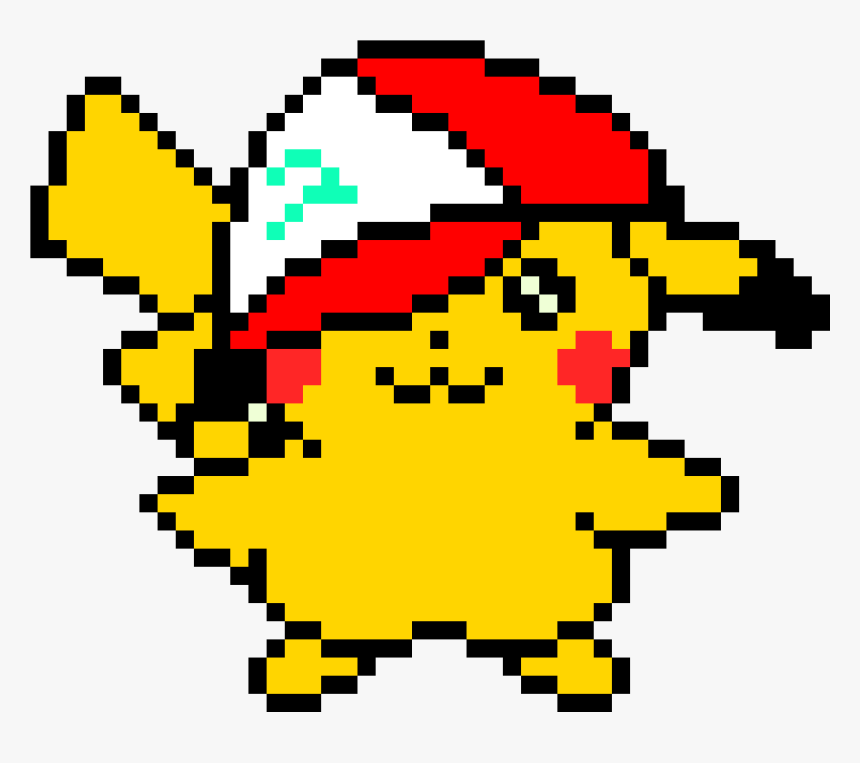 Pikachu With Hat Pixel Art, HD Png Download, Free Download