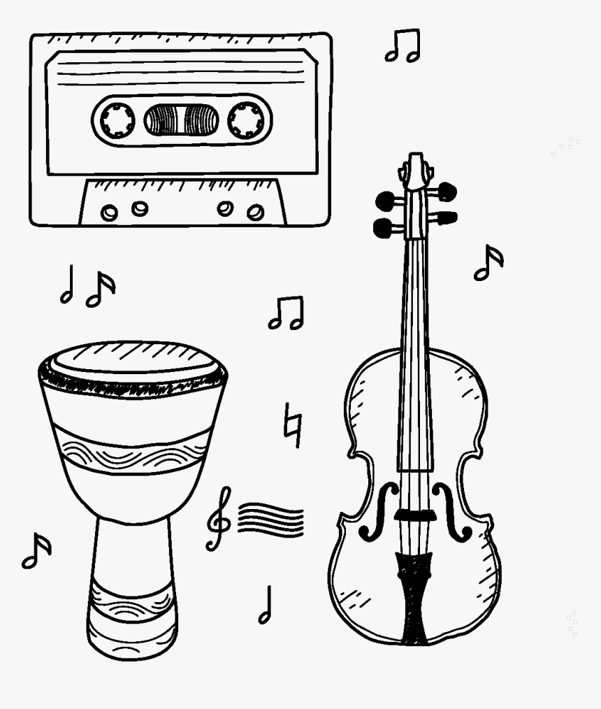 Cartoon Minimalistic Line Musical Instrument Element - Violin Clip Art, HD Png Download, Free Download