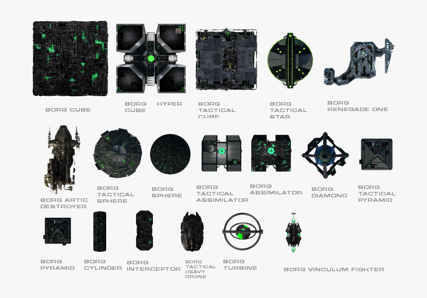 Borg Cube Png Top Down - Borg Sphere Star Trek Online, Transparent Png, Free Download