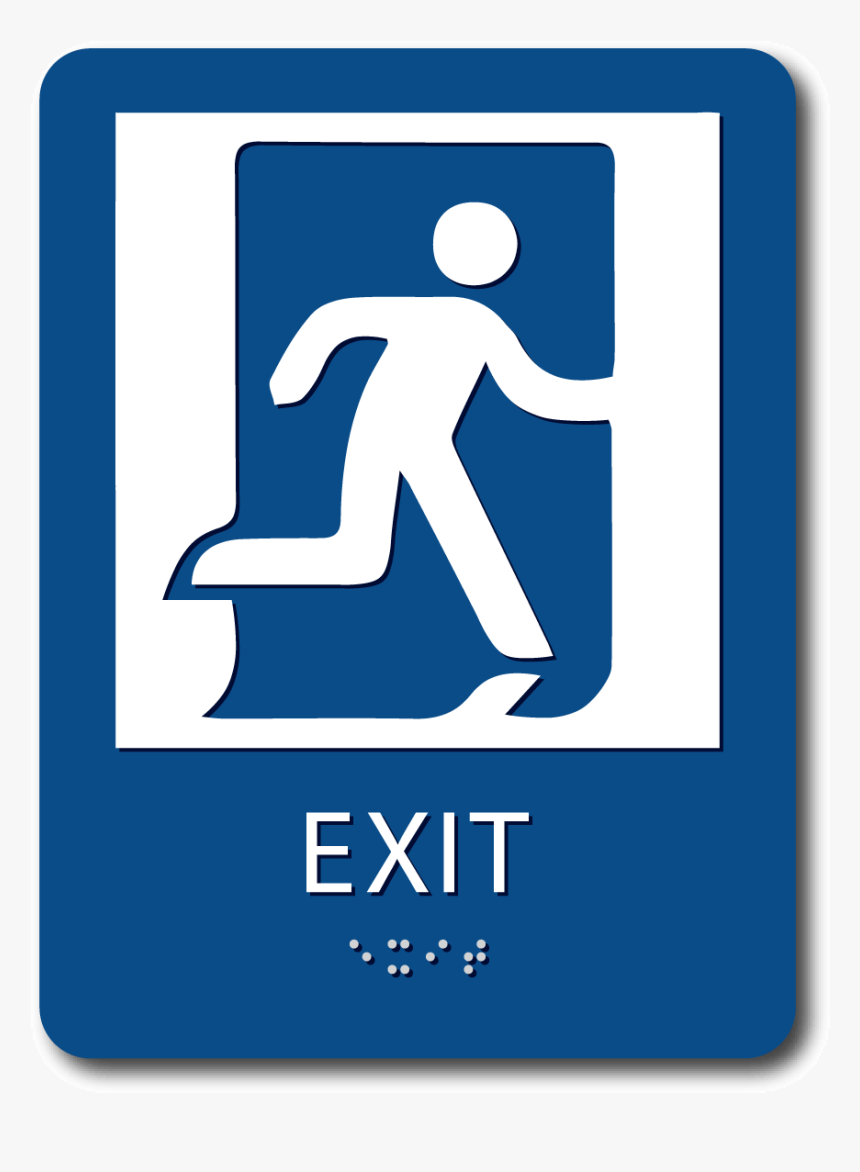 Running Man Exit Sign With Braille - Spanish Exit Sign, HD Png Download, Free Download