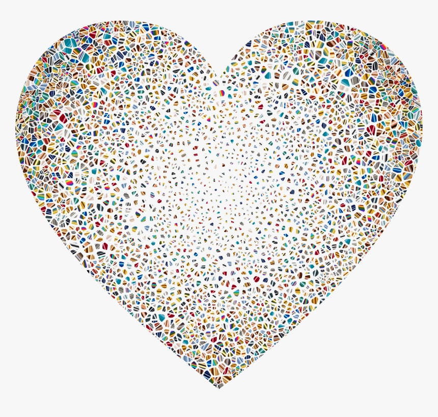 Psychedelic Shattered Tiled Heart No Background Clip - Glitter Heart No Background, HD Png Download, Free Download