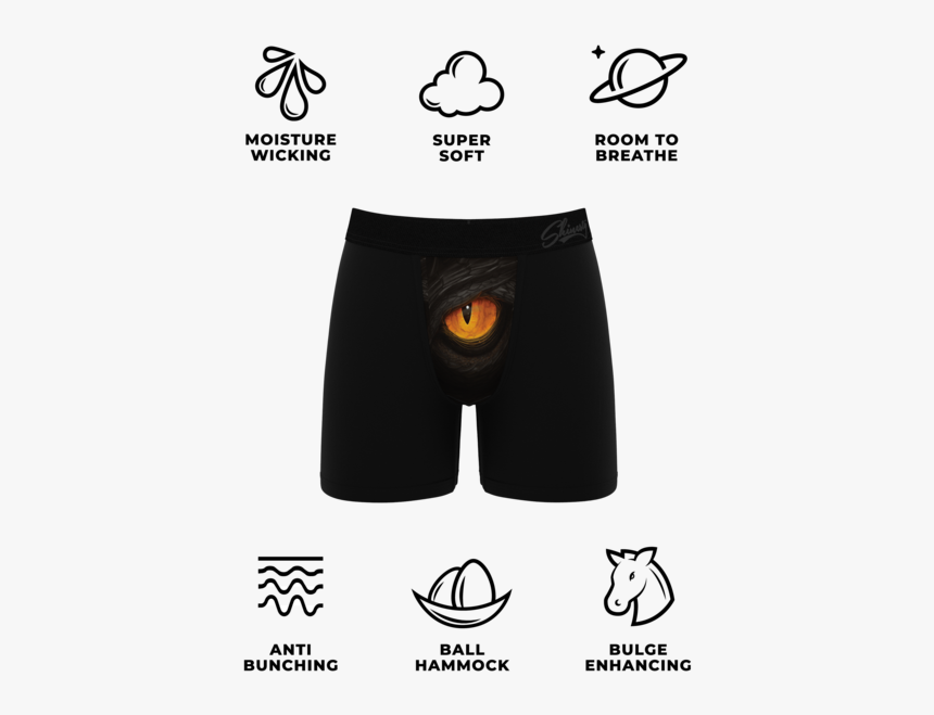 Fire And Bulge Dragon Eye Ball Pouch Boxer Briefs Black - Mens Christmas Light Underwear, HD Png Download, Free Download
