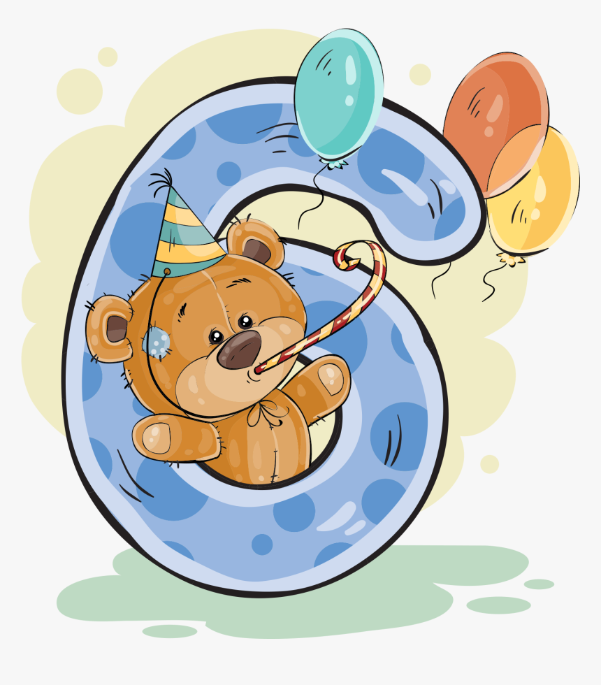 Number Six Teddy Bear, HD Png Download, Free Download