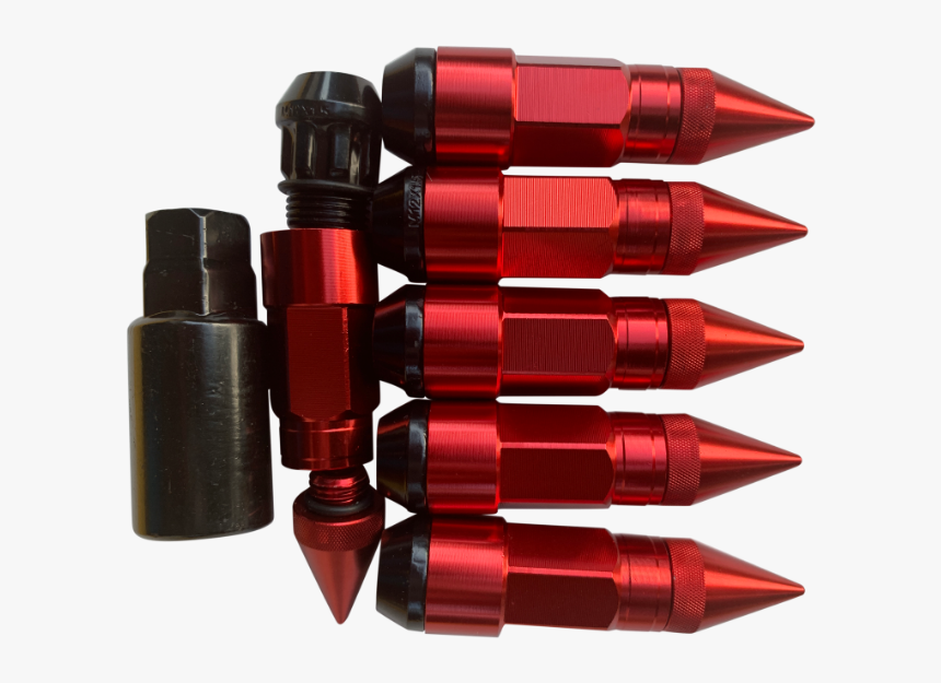 Red Spike Style Lug Nuts, HD Png Download, Free Download