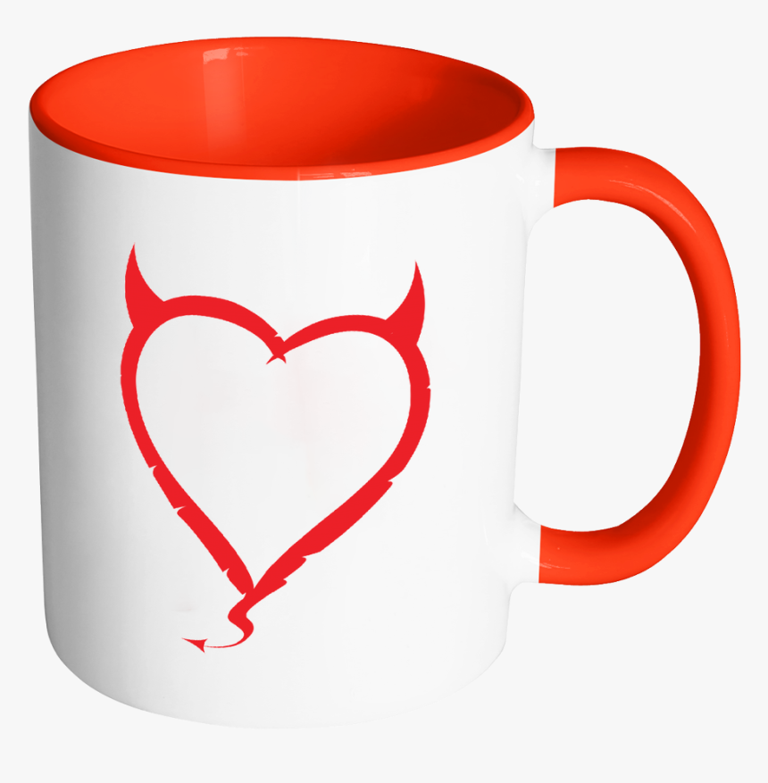 Devil Horns Heart Color Accent Coffee Mug, HD Png Download, Free Download