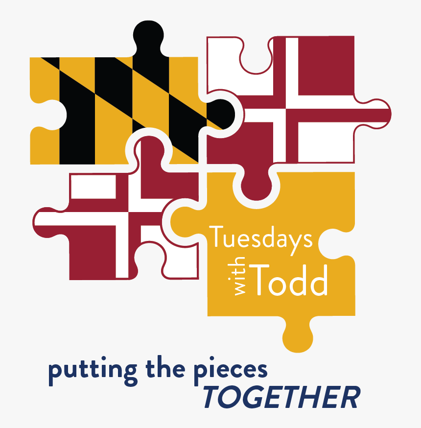 Maryland Flag Colored Puzzle Pieces That Reads Tesudays, HD Png Download, Free Download