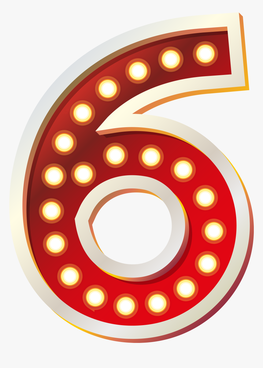 Red Number With Lights Png Clip Art, Transparent Png, Free Download