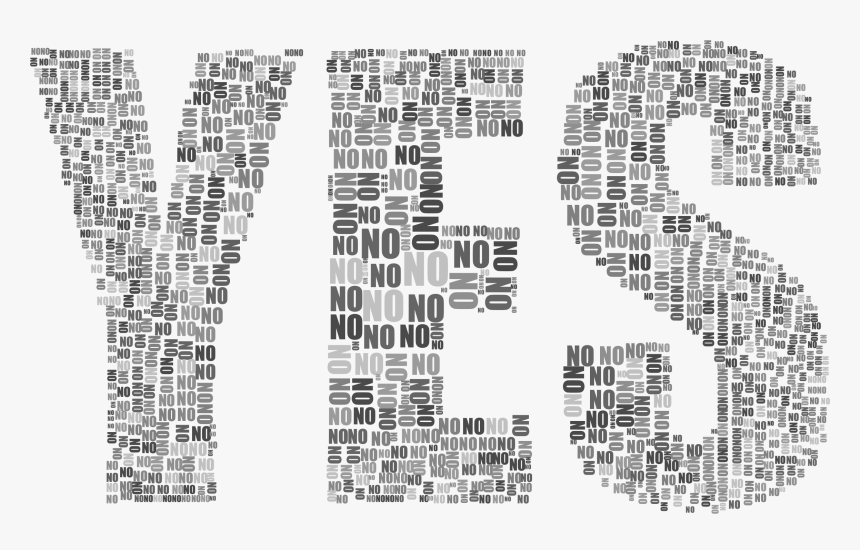 Yes And No Typography Grayscale Clip Arts, HD Png Download, Free Download