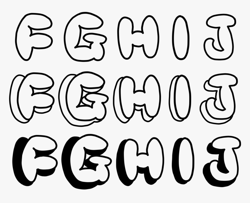 Bubbly Fghij Graffiti Png Format, Transparent Png, Free Download