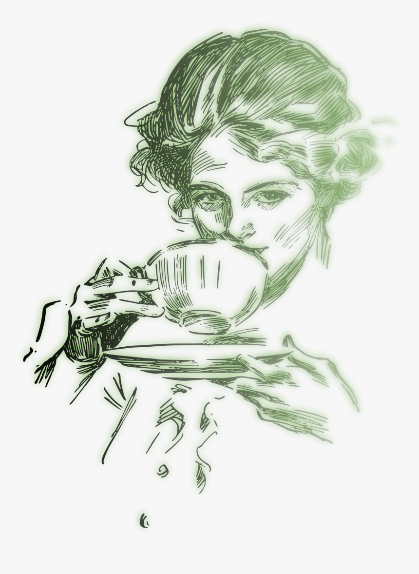 Woman Drinking Coffee Or Tea, HD Png Download, Free Download