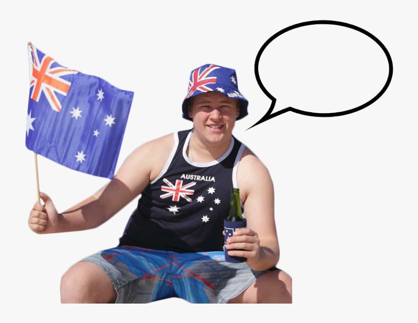 Australian Person With Speach Bubble Sitting Png Image, Transparent Png, Free Download