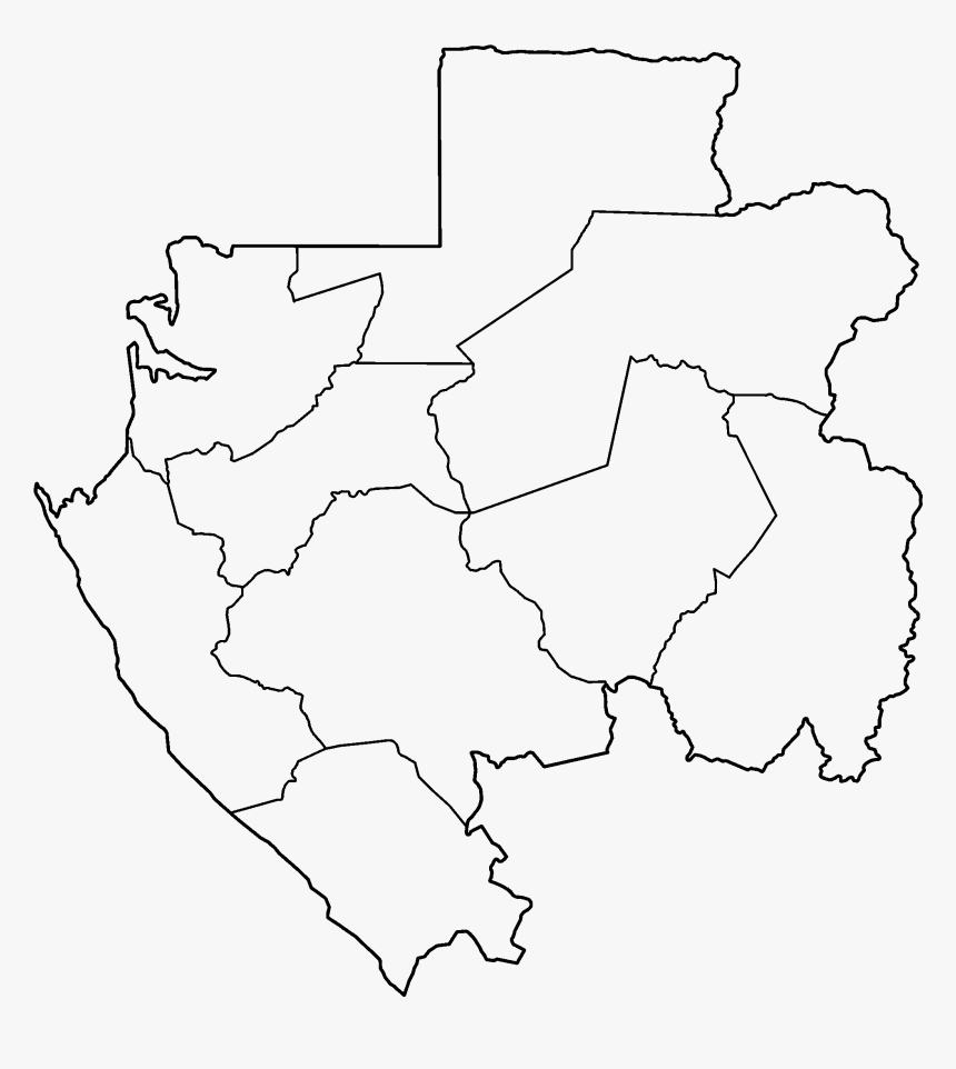 Gabon Provinces Blank, HD Png Download, Free Download