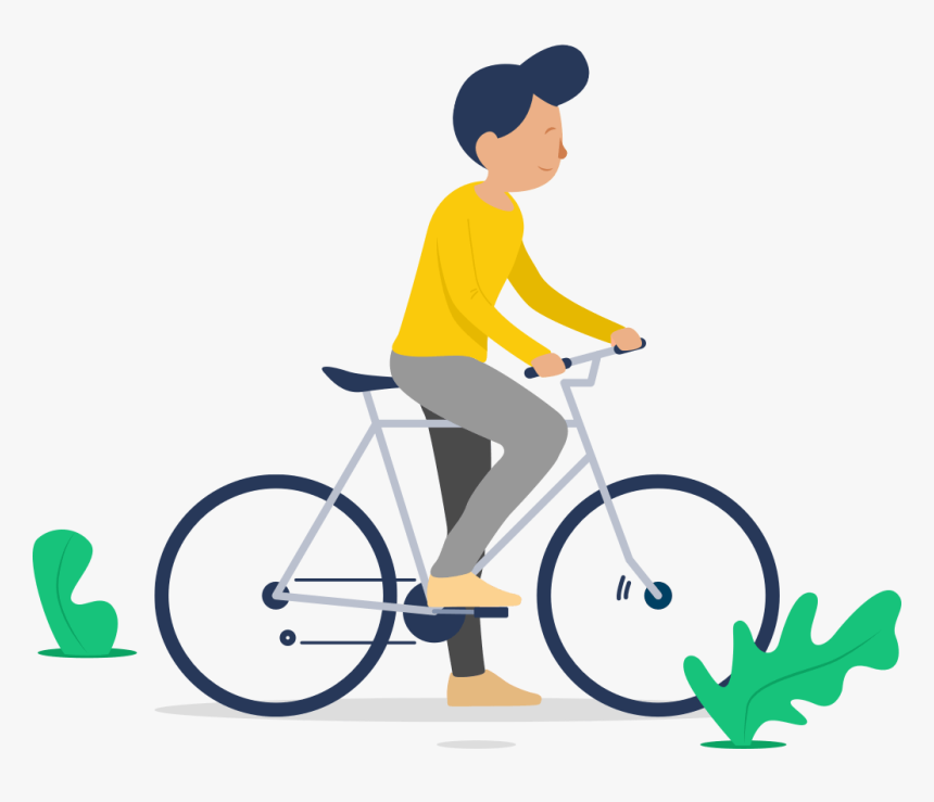 Illustration Of A Man Riding A Bicycle, HD Png Download, Free Download