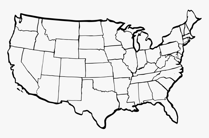 Map Of Usa Drawing 4, HD Png Download, Free Download