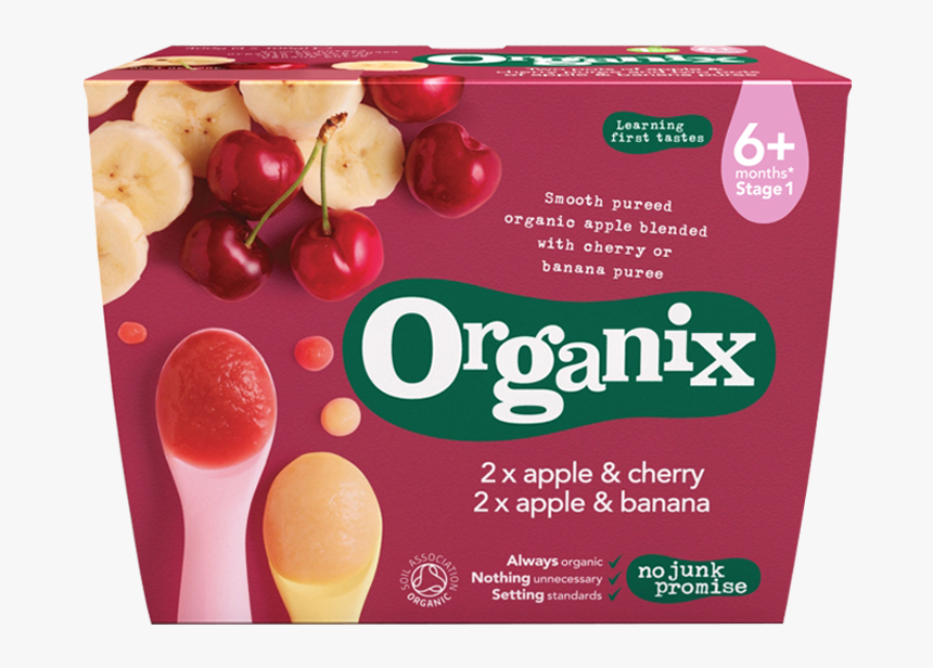 Organix Apple & Banana/ Apple & Cherry Fruit Puree, HD Png Download, Free Download