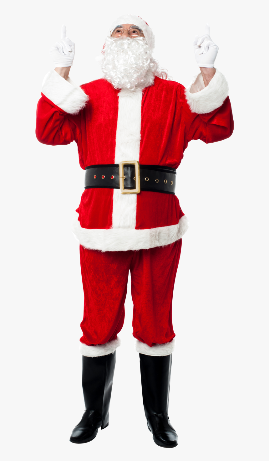 Santa Claus Holding Two Fingers Up Png Image, Transparent Png, Free Download