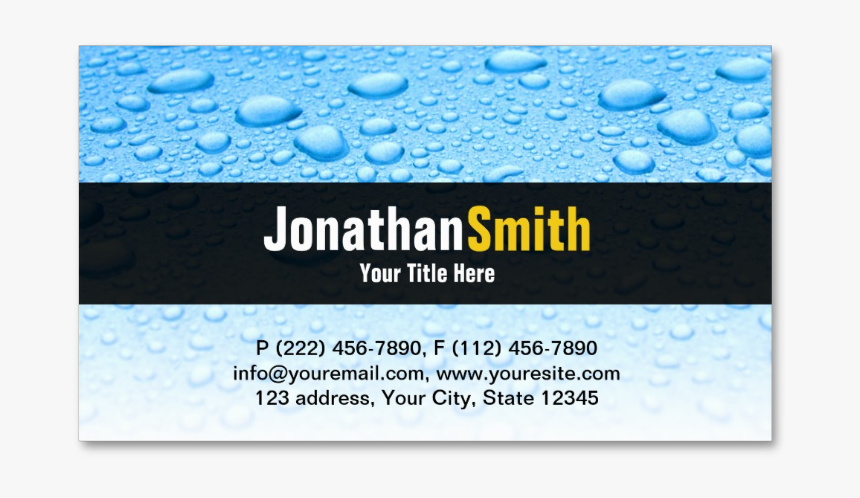 Plumber Business Cards With Blue Water Drops, HD Png Download, Free Download
