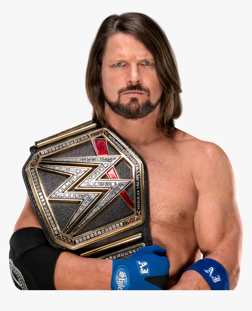 Aj Styles With Wwe Title , Png Download, Transparent Png, Free Download