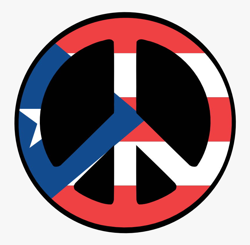 Puerto Rico Peace Symbol Flag 4 Twee Peacesymbol, HD Png Download, Free Download