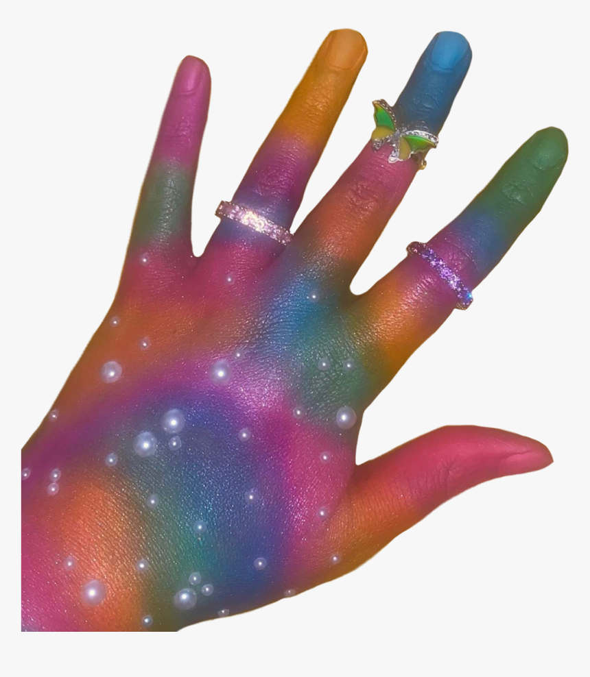 #hand #hands #rainbow #colorful #rings #pearls #png, Transparent Png, Free Download
