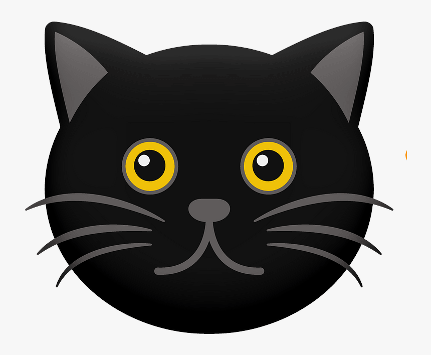 Cartoon Black Cat Face Clipart, HD Png Download, Free Download