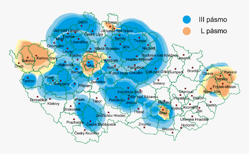 Mapa Pokrytí Dab 2019, HD Png Download, Free Download