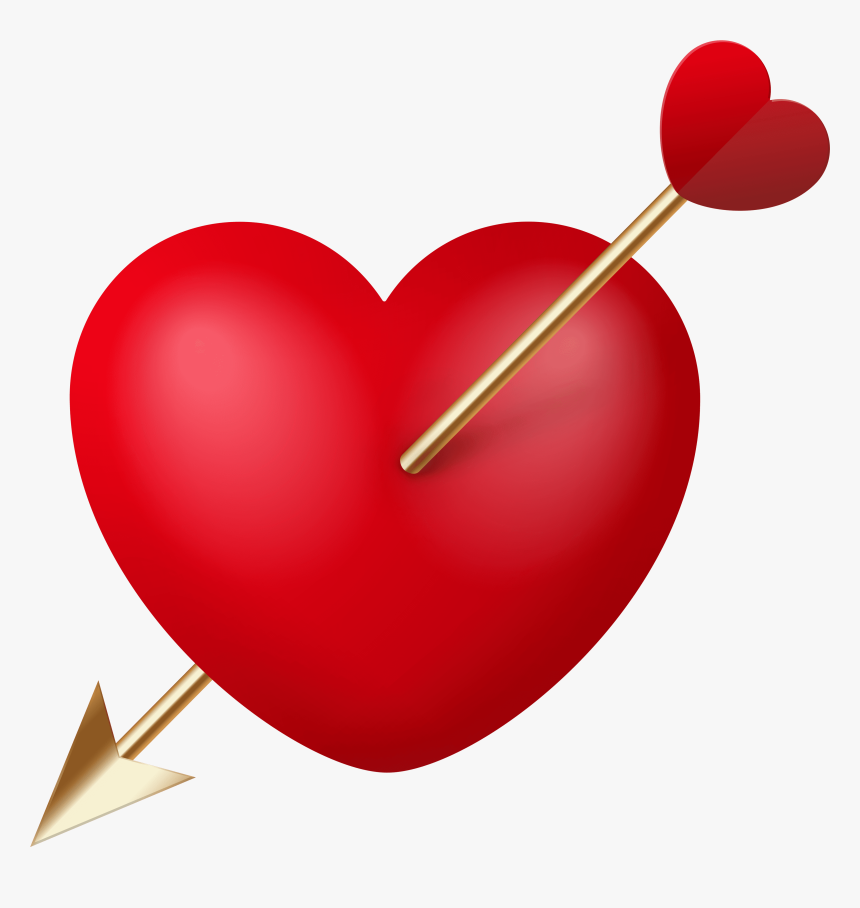 Heart With Cupid Arrow Png Clipart, Transparent Png, Free Download