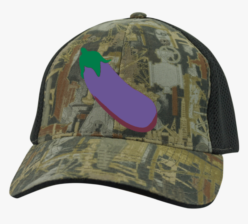 Eggplant Emoji C912 Port Authority Camo Cap With Mesh, HD Png Download, Free Download